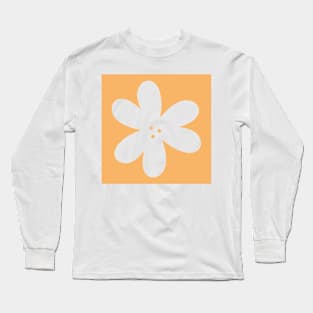 Flower Outline - yellow Long Sleeve T-Shirt